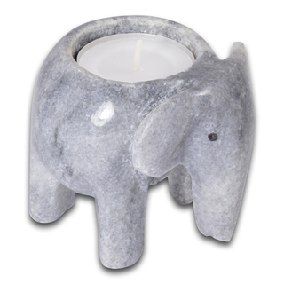 Grey Elephant Tea Light Holder 3"