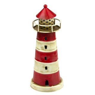 Metal Lighthouse Red 16cm