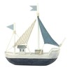 Wooden  Boat with Striped sails 28cm