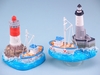 Fishing Boat and Lighthouse 12cm