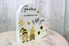 Gonk Bee Heart Block white Ceramic -12x 12cm