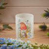 Glass Crackle Robin Vase/ Candle Holder 10 x 13 cm