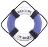 "Welcome On Board Life Ring,Blue/White 21cm