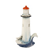 Painted Wooden Lighthouse  w.wheel 22cm