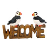 "Welcome Sign w. Puffins 19cm