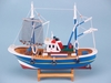 Blue Trawler with Hanging Nets - 30cmL x 27cmH