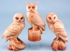 Wood effect owl on rock - 22cm