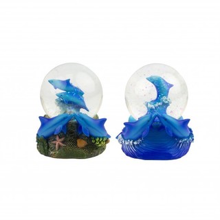 Snowglobe with Dolphins, 2 assorted, 9cm
