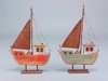 Rustic sail boat - 23cm
