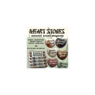 Heartstone Natural Stone Pebble Magnet- 9 asstd