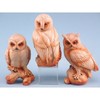 Wood effect owl on log - 10cm