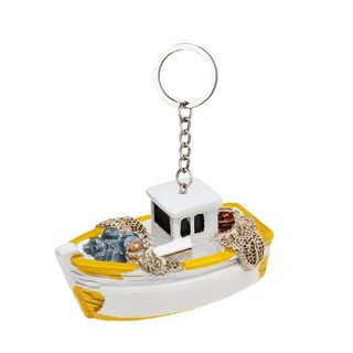 Yellow Fishing Boat Keyring